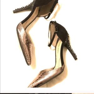 Metallic studded heels